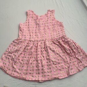 EGG New York Kora light pink and gold sleeveless fit and flare dress